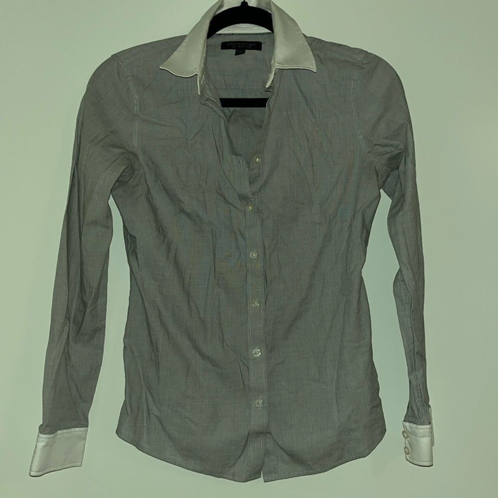 Gray button down